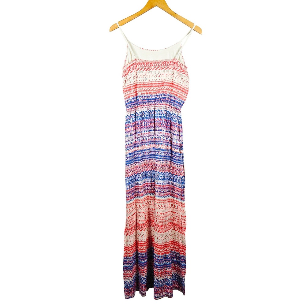 GAP Women's Tribal Print Maxi Dress‎ Red Blue White Strappy Summer XS - Picture 2 of 11
